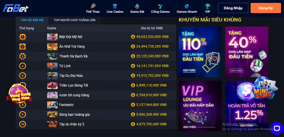 Cá cược thể thao tại sun52 casino